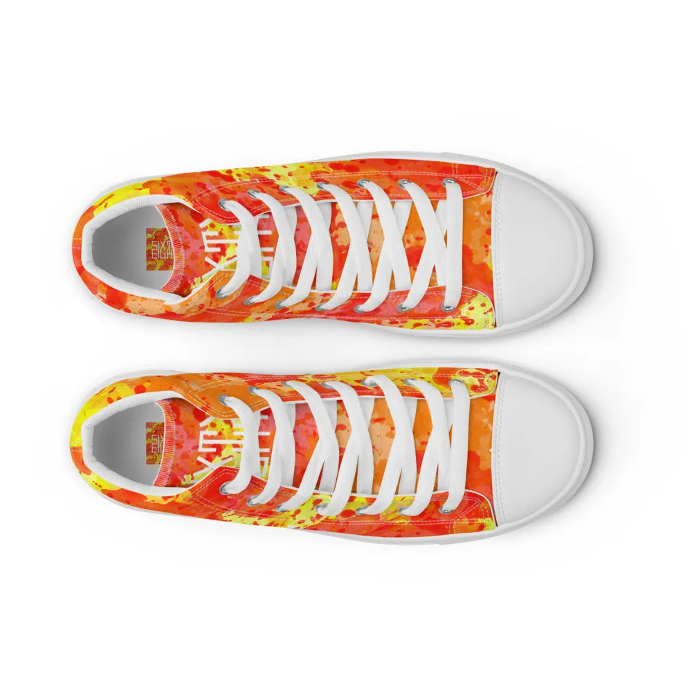 Sixty Eight 93 Logo White Sunburst Men's High Top Shoes