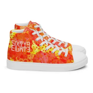 Sixty Eight 93 Logo White Sunburst Men's High Top Shoes