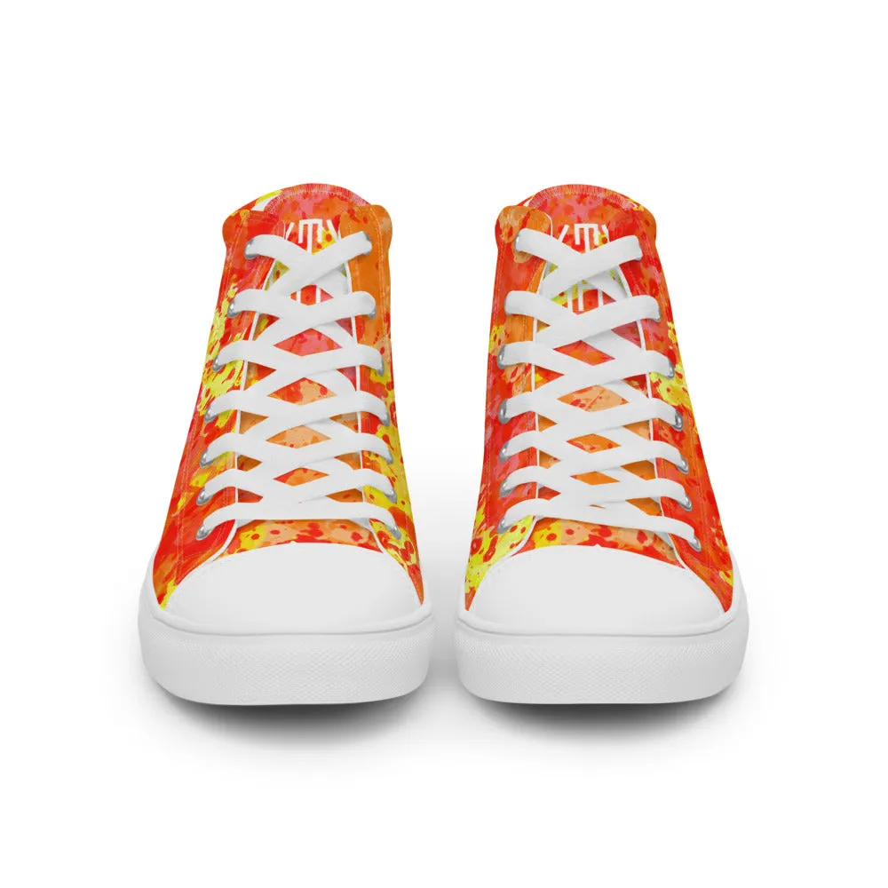Sixty Eight 93 Logo White Sunburst Men's High Top Shoes