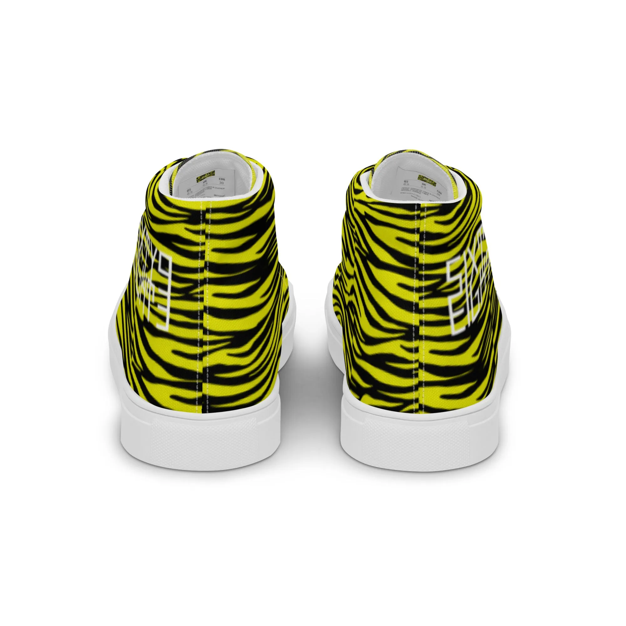 Sixty Eight 93 Logo White Zebra Black Lemonade Men's High Top Shoes