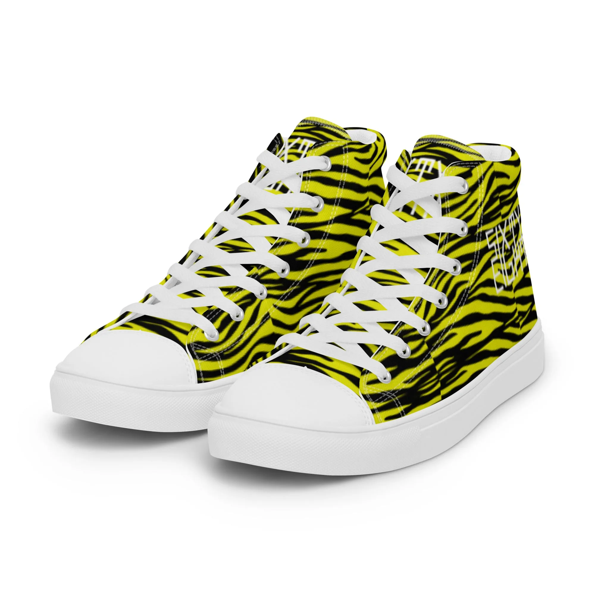 Sixty Eight 93 Logo White Zebra Black Lemonade Men's High Top Shoes