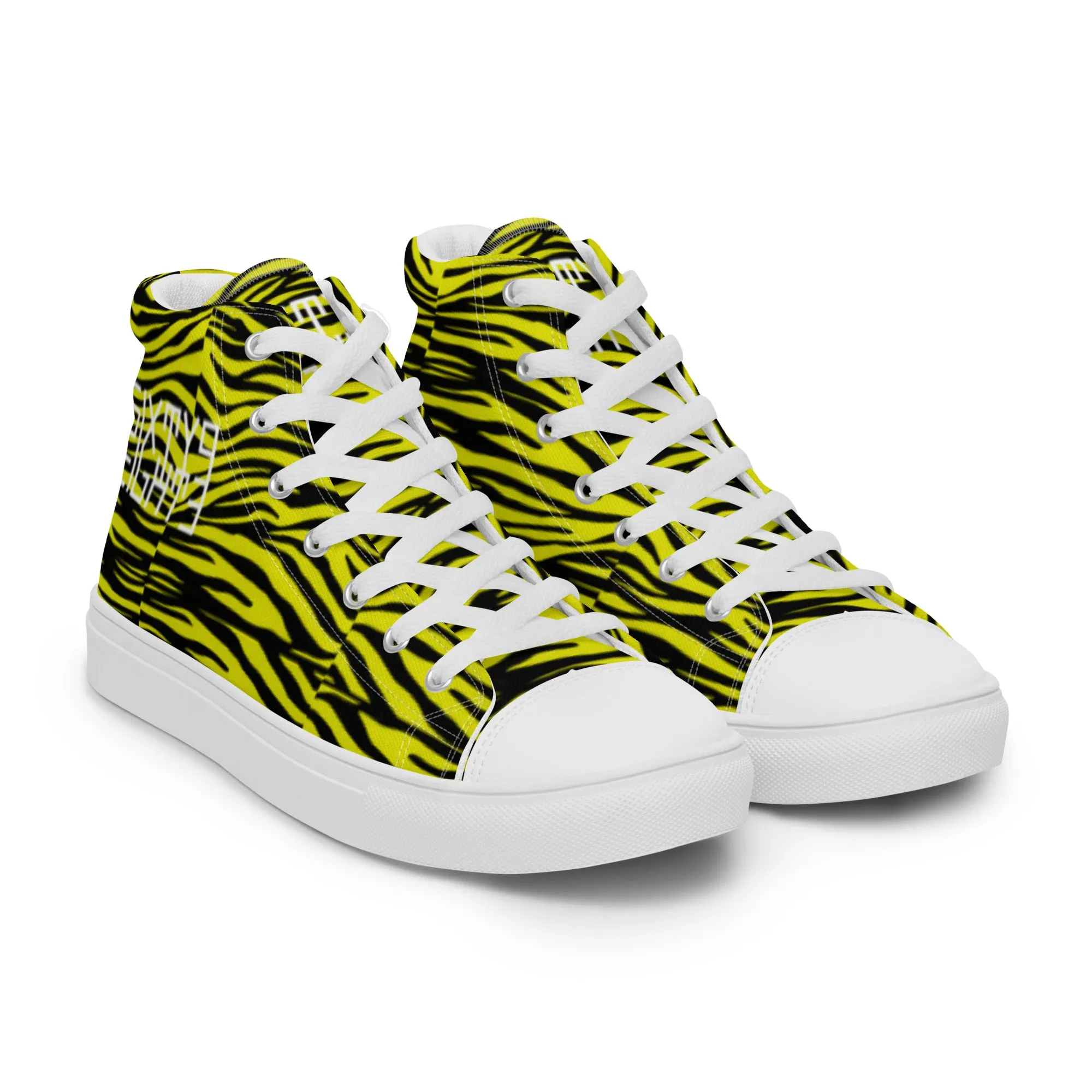 Sixty Eight 93 Logo White Zebra Black Lemonade Men's High Top Shoes