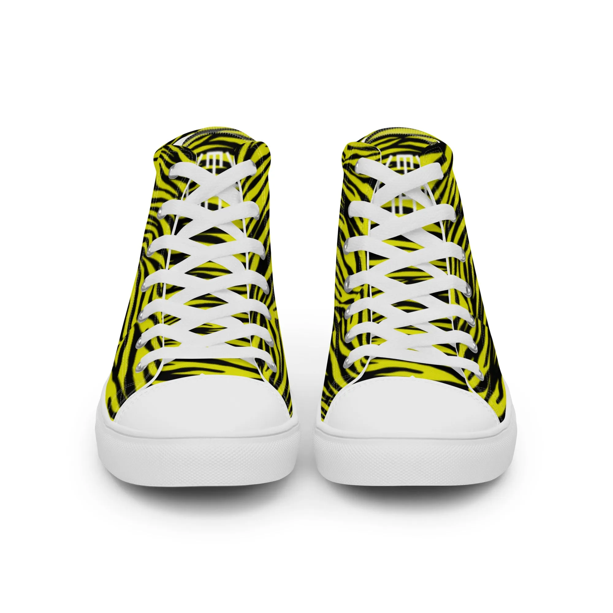 Sixty Eight 93 Logo White Zebra Black Lemonade Men's High Top Shoes