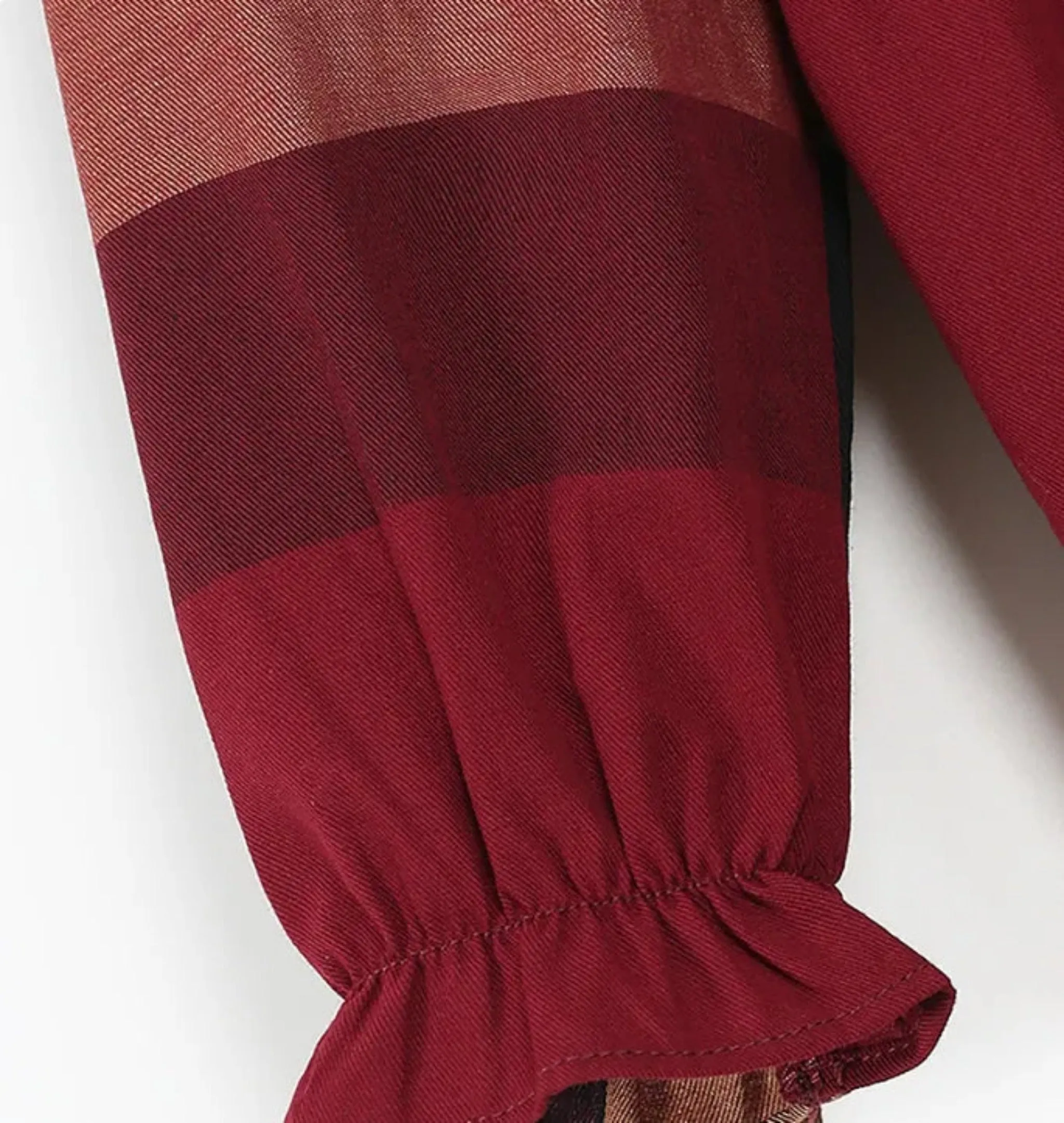 Sophia Plaid Burgundy Dress