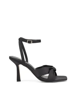 Spring Knot Sandals - Black Satin