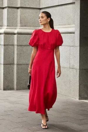 STORIES BE TOLD STAGE PUFF SLEVEE FLOATY MAXI DRESS