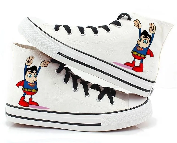 Superman High Top Shoes Superman Canvas Shoes Sneakers Superman gifts