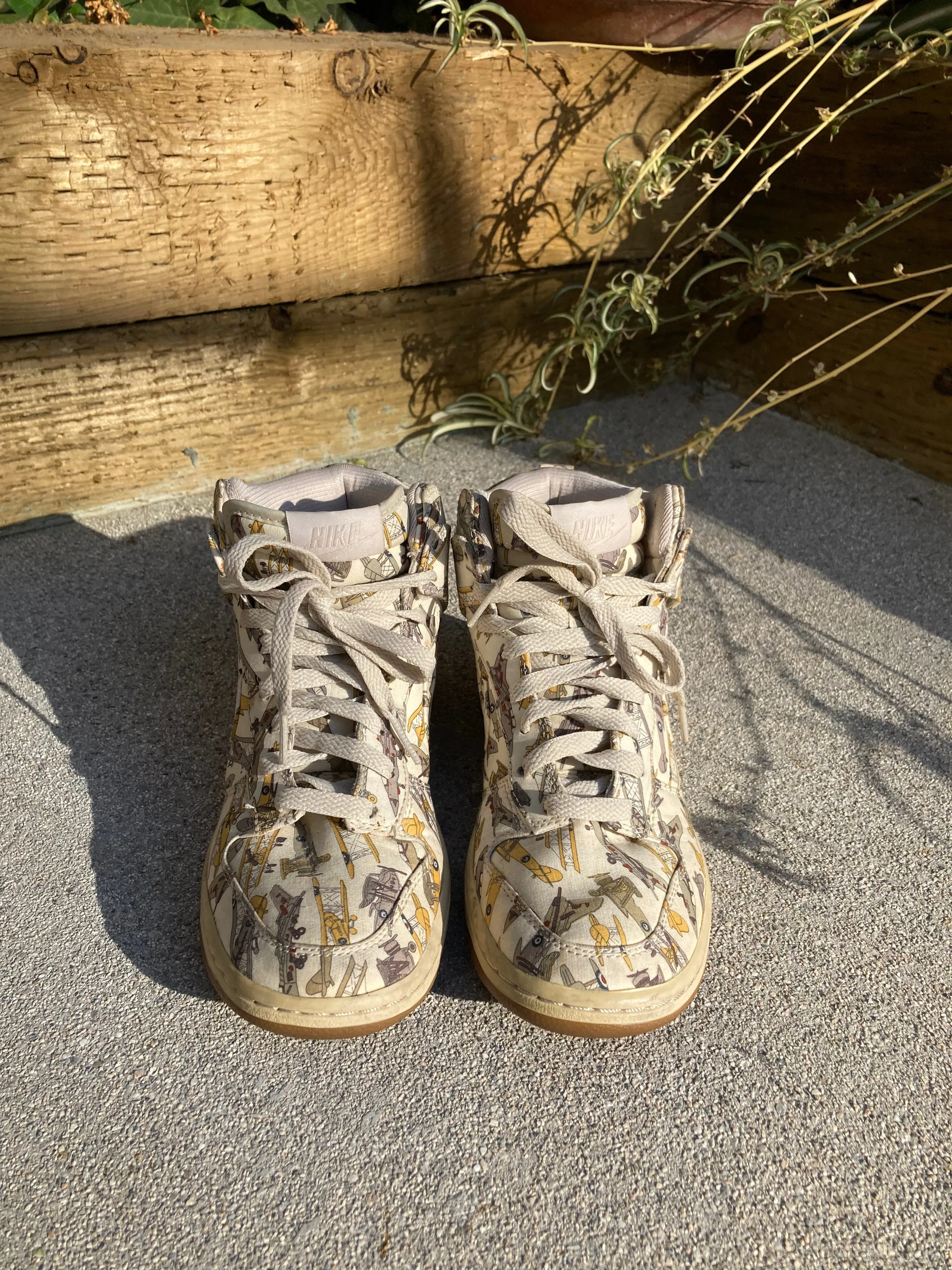 Vintage Liberty Print Airplanes Nike Dunk Sky High Tops