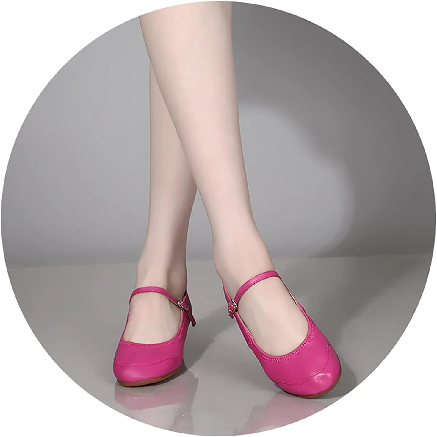 Women's Latin Dance Shoes Closed Toe Low Heel Ballroom Fashion Salsa Tango Party Practice Performance Dance Shoes